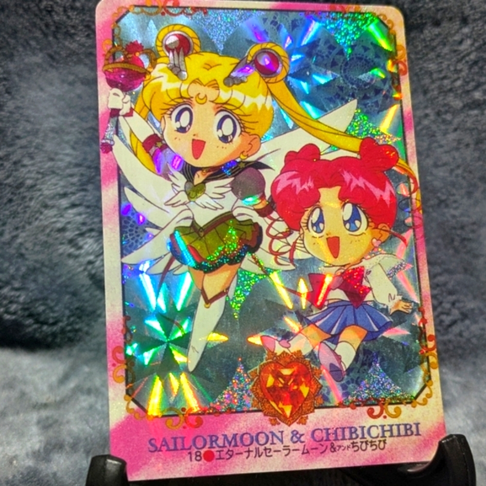 Eternal SAILOR MOON+CHIBICHIBI #18 👉HOLO PRISM VTG Japanes TCG Amada Carddass
